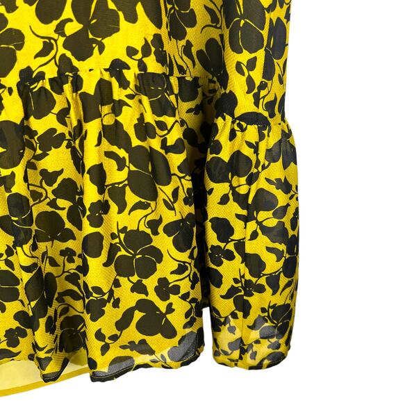 ANN TAYLOR Dark Floral Baby Doll Top XL  FairyGrunge BabyDoll Y2K Twee Coquette - Picture 3 of 7